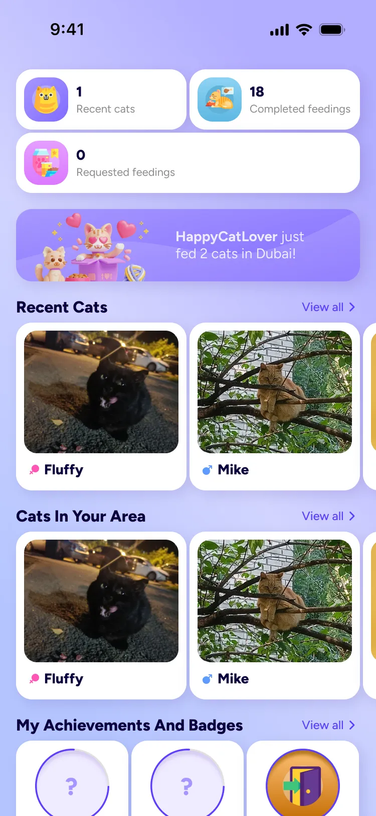 WellFed Cats supporter dashboard